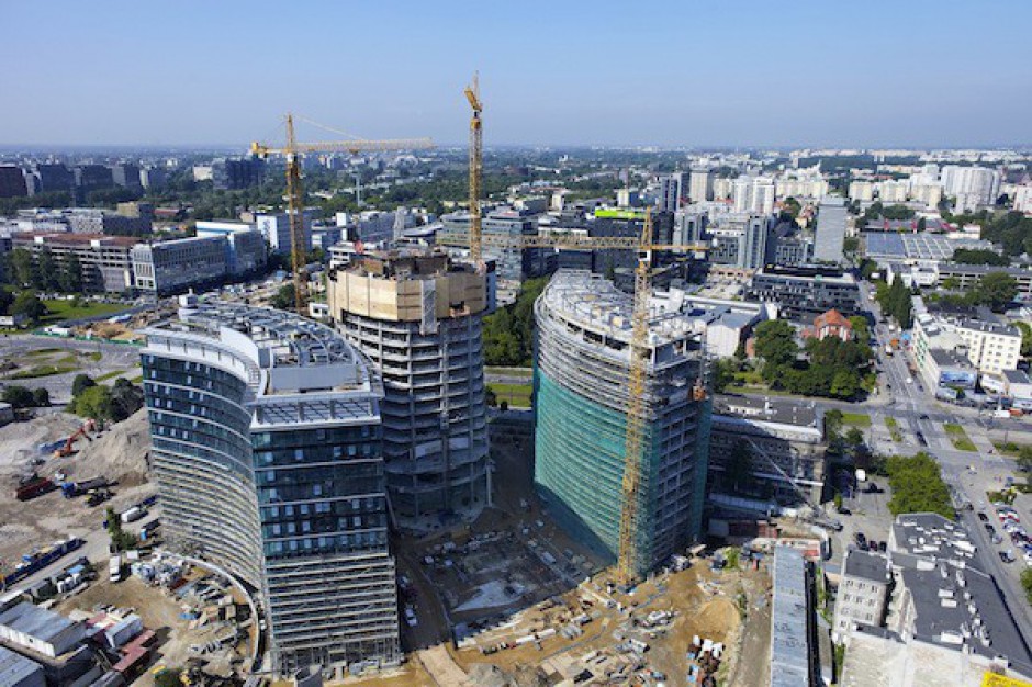 Pożar na dachu Warsaw Spire