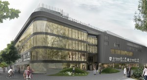 Wiecha na budowie nowego Supersamu w centrum Katowic