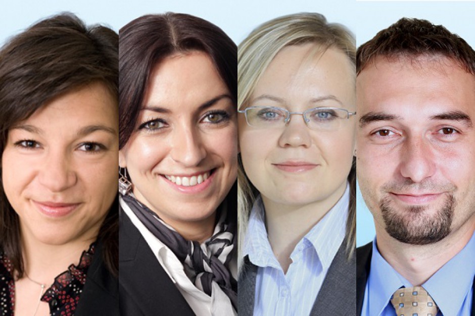 Katarzyna Jaśkiewicz, Agnieszka Krzekotowska, Iwona Cabaj-Wilkowska oraz Adam Jakubowski. Pracownicy Colliers z tytułem MRICS