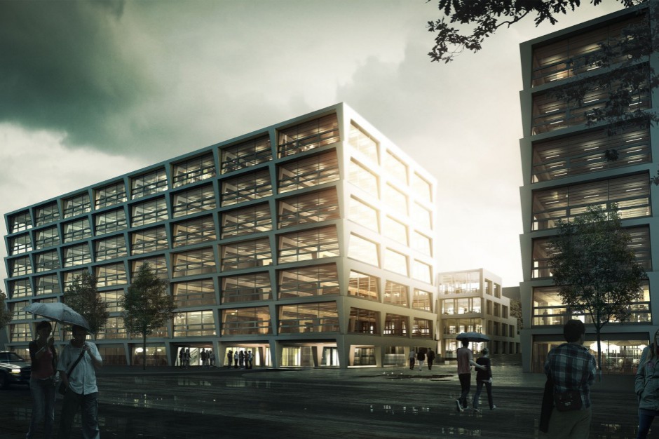 P4, projekt JEMS Architekci Biurowy kompleks P4 z generalnym wykonawcą