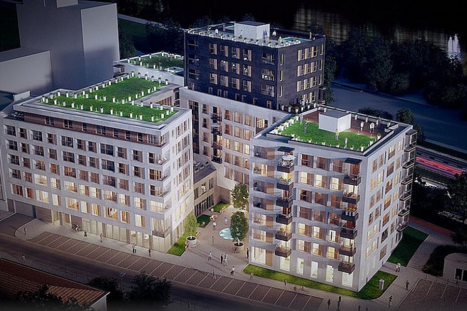 Solec Residence z częścią biurową, fot. Sawa Apartments Biura Solec Residence rosną zgodnie z planem