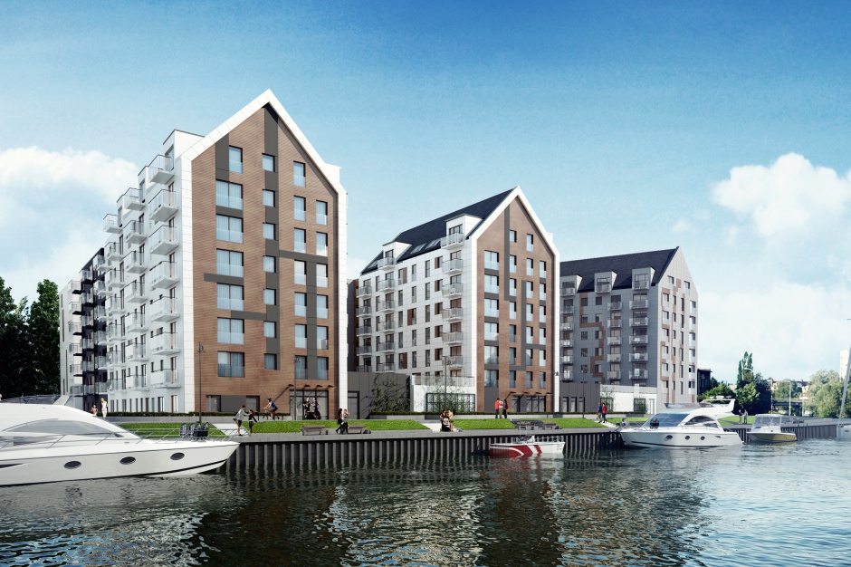 Nowa Motława, inwestycja firmy Dekpol. Projekt Kozikowski Design Aparthotel na Wyspie Spichrzów coraz bliżej. Nowa Motława z wiechą