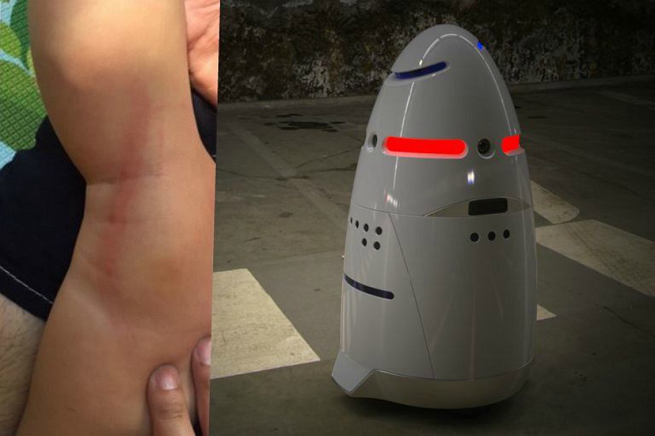 fot. Twitter/ mat. prasowe Wypadek w centrum handlowym: robot "zaatakował" dziecko