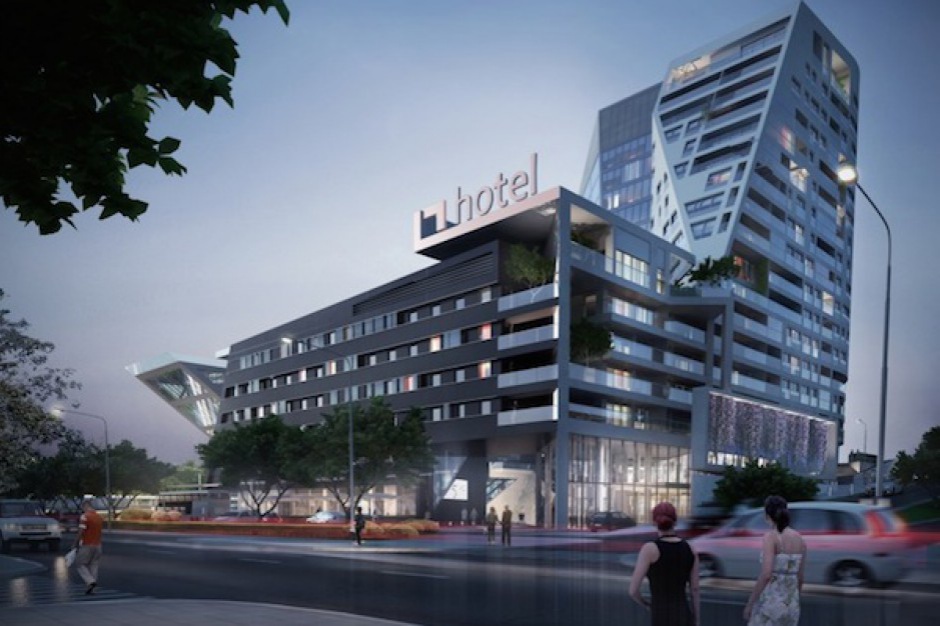 Centaurus, wizualizacja Centaurus w Olsztynie z hotelem znanej sieci