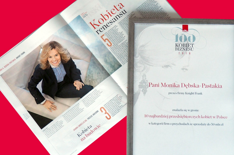 Monika A. Dębska – Pastakia, prezes i partner firmy Knight Frank Prezes firmy Knight Frank wśród liderek biznesu