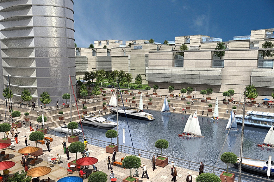 Marina Park, wstępna koncepcja projektu, fot. rankprogress.pl Rank Progress znalazł partnera. Wrocławski kompleks doczeka się realizacji?