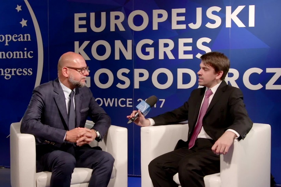 Przemysław Krych, założyciel, prezes zarządu, Griffin Real Estate i Cezary Szczepański, propertynews.pl Przemysław Krych na EEC: To nie kapitalizm jest w kryzysie
