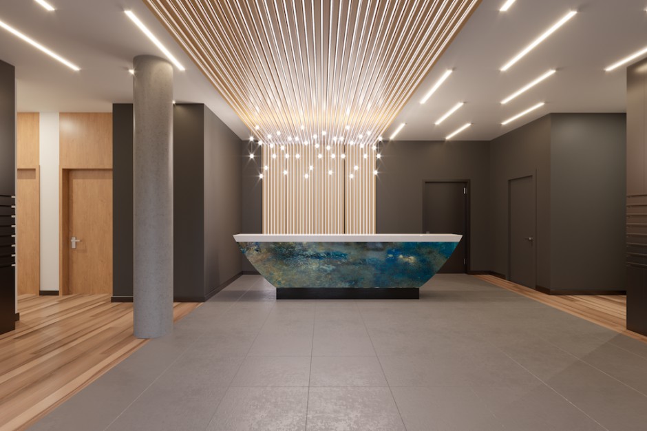 Lobby w aparthotelu Atal Baltica Tower Aparthotelowa żyła złota