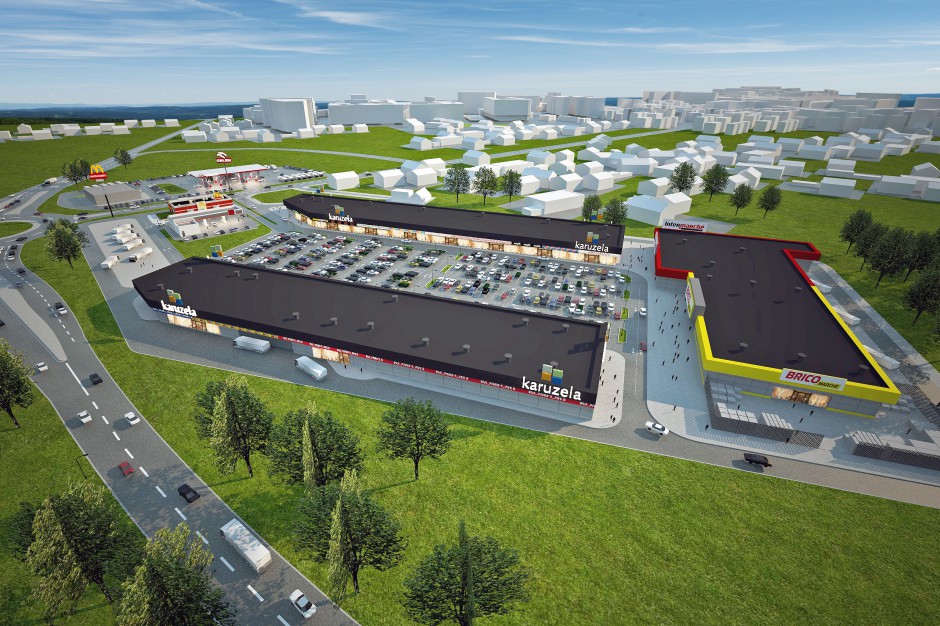 Karuzela Świebodzin (mat.pras.) Park handlowy z planu na budowę. Wspólna koncepcja Karuzeli i Intermarché