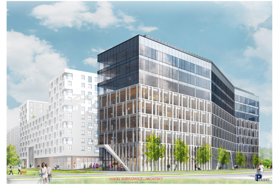 Tak będzie wyglądał biurowiec Portu Praskiego w Białymstoku. Projektantem budynku jest architekt Maciej Kuryłowicz, źródło UM Białystok Port Praski chce wybudować biurowiec w Białymstoku