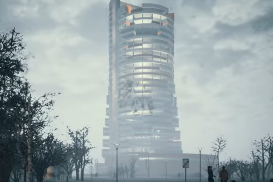 Kadr z filmu promującego Radius, mat. youtube.pl Centrum handlowe, hotel, apartamenty. Co dalej z najwyższą wieżą na Śląsku?