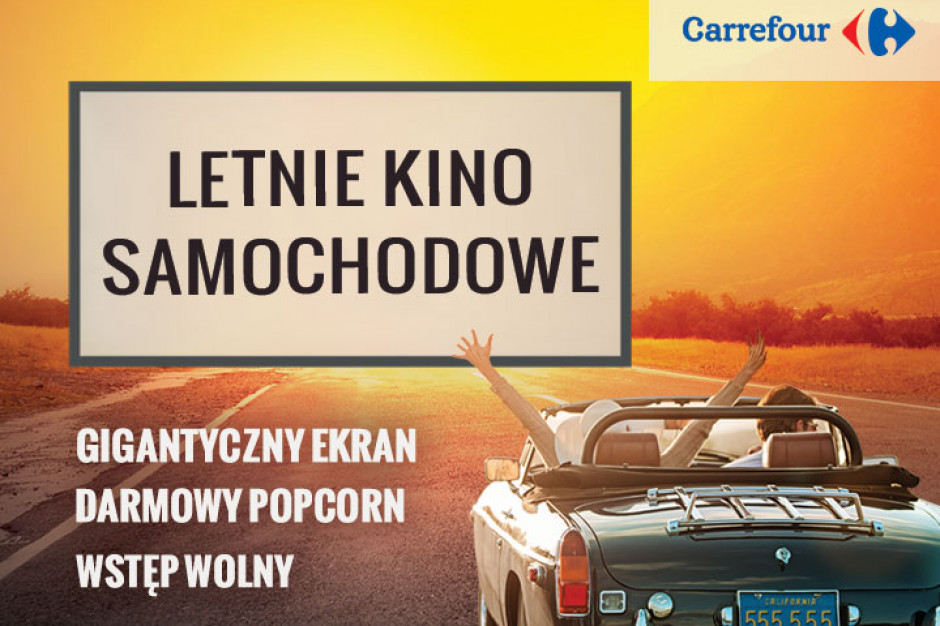 mat. pras. Samochodowe kino letnie na parkingach Carrefoura