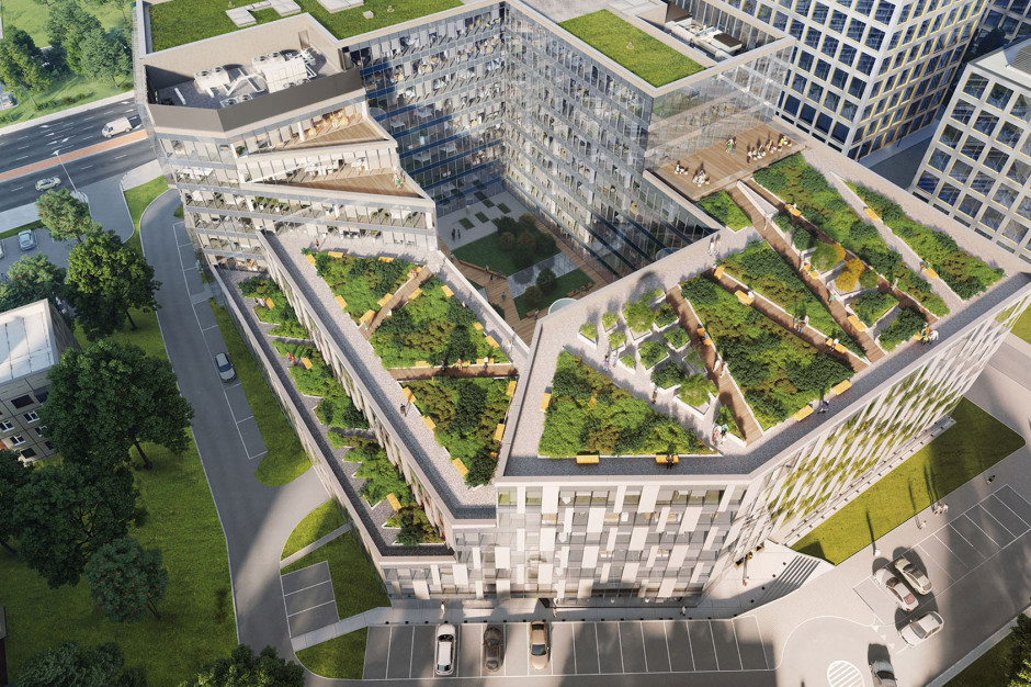 fot. mat. inwestora Jeden z największych i najbardziej zielonych biurowców w Krakowie. Tischnera Office walczy o Prime Property Prize 2019