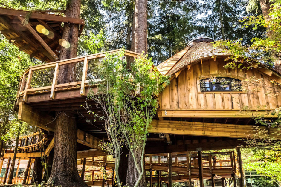 Microsoft Tree Houses Office, mat. infuture.institute za źródło foto: news.microsoft.com Miejsca pracy przyszłości: komfort na zielono