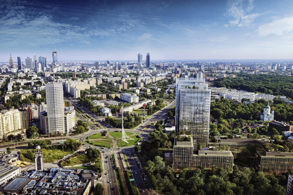 Forest, panorama, mat. pras. W połowie budowy Varso. HB Reavis zmienia skyline Warszawy