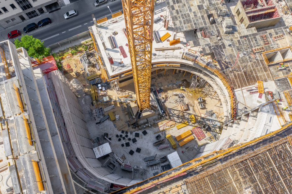 Budowa budynku D w ramach inwestycji Nowy Rynek, fot. mat. prasowe Skanska położy zielony beton przed biurowcem Nowy Rynek w Poznaniu