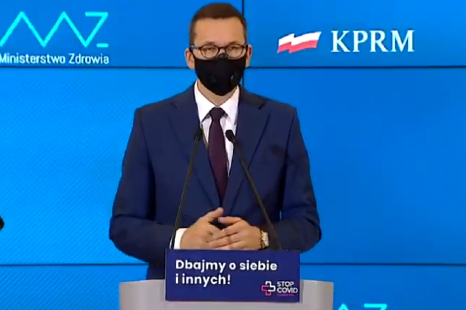 Premier Mateusz Morawiecki Premier: Mamy tarczę do 40 mld zł dla najbardziej dotkniętych drugą falą branż. Wśród nich gastronomia i turystyka