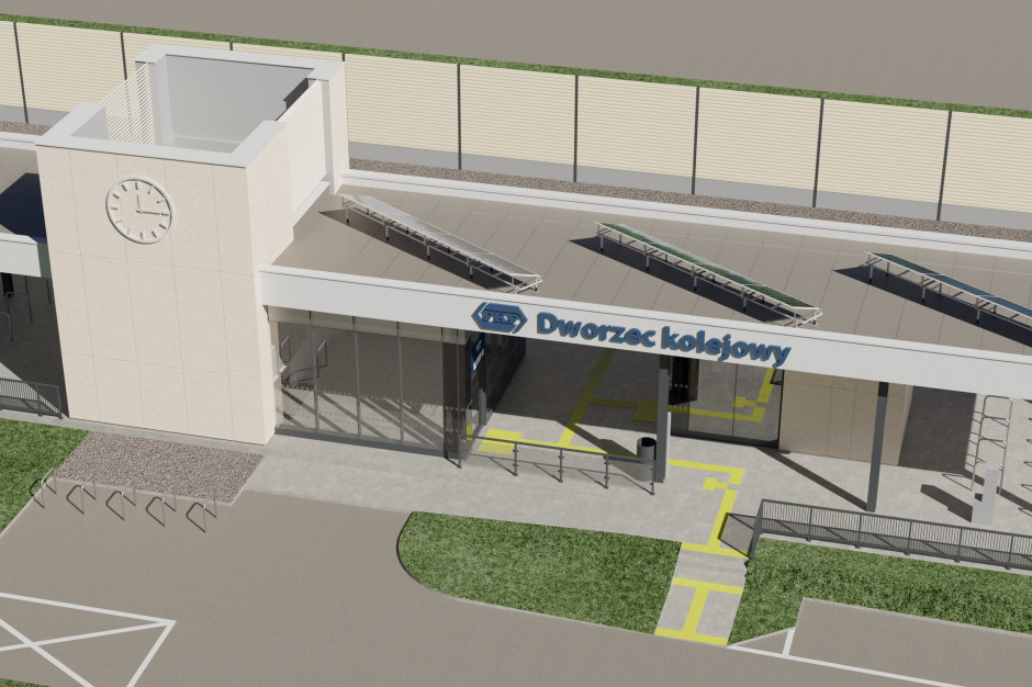 Wizualizacja dworca w Dobczynie, fot. mat. prasowe Dwa nowe, ekologiczne dworce z przestrzenią komercyjną w ramach Rail Baltica