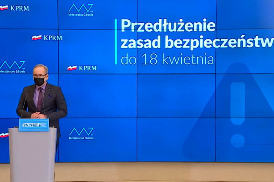 Minister zdrowia Adam Niedzielski. Fot. Mat. prasowe Twardy lockdown w handlu i usługach przedłużony do 18 kwietnia