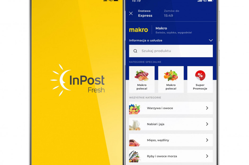 InPost Fresh to platforma do zamawiania produktów spożywczych. mat.pras. InPost i Makro wystartowały z testami dostaw w oparciu o nową aplikację