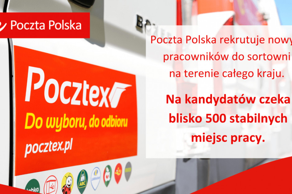 Poczta Polska szuka pracowników do sortowni oraz kierowców z uprawnieniami do prowadzenia pojazdów do 3,5t. Fot. Poczta Polska.