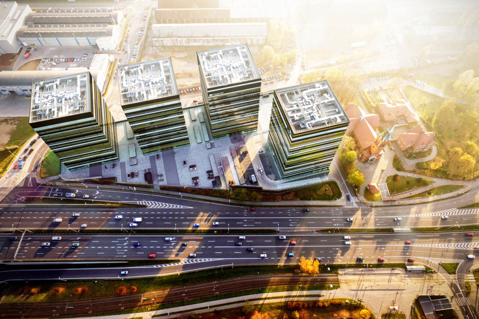 Kompleks biurowy Silesia Business Park w Katowicach, mat.pras. Z coworkingu do biura w Silesia Business Park. Gruber Logistics postawił na model pracy stacjonarnej