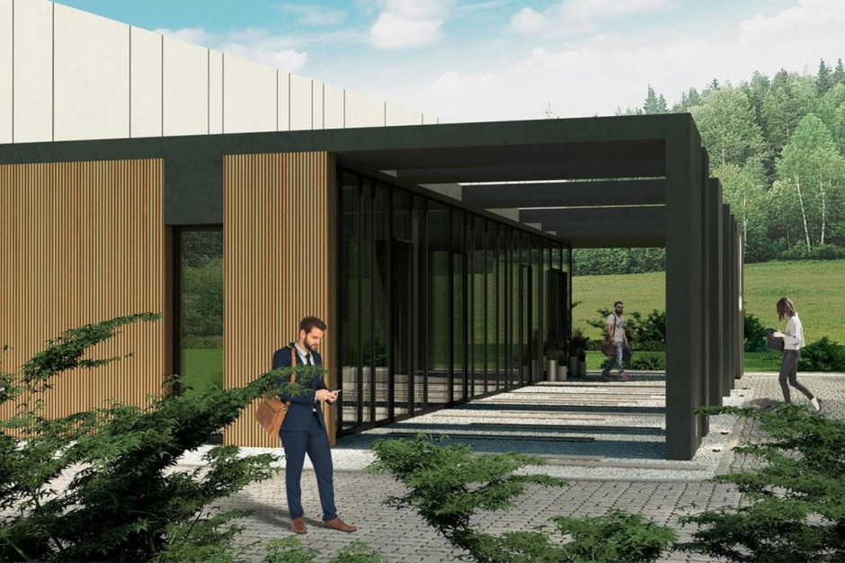 Kolejkowo dynamicznie się rozwija, stąd potrzeba stworzenia nowoczesnej modelarni. Budynek nazywamy modelarnią, ale będą mieścić się w nim również główne biura Kolejkowa oraz miejsce przeznaczone na warsztaty modelarskie. Fot. Wizualizacja projektu Marcelina Rzońca.