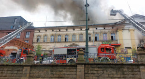 Pożar w centrum Krakowa, dym widoczny z innych części miasta